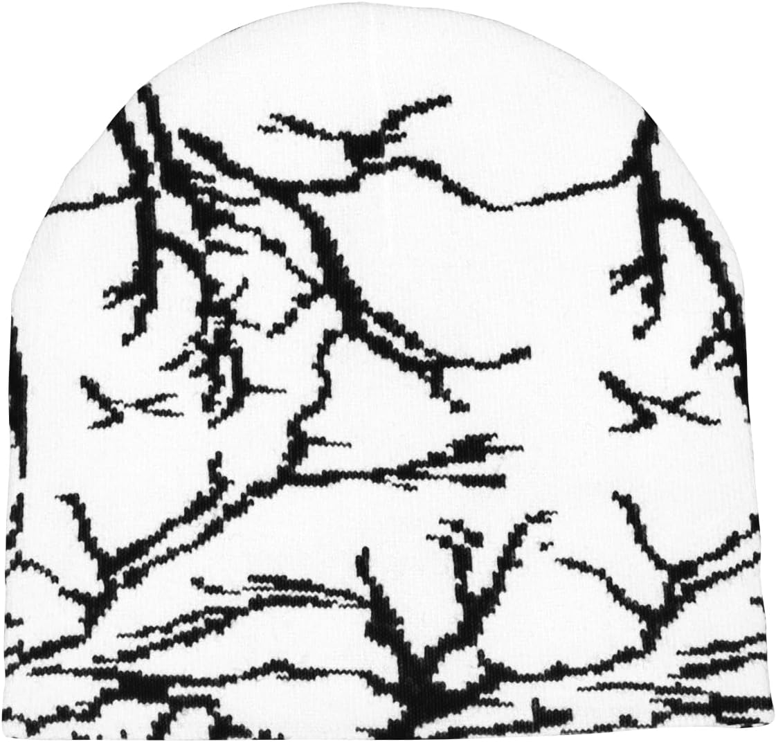 Y2K Lightning Pattern Wool-Acrylic Knitted Beanie for Men Y2K Lightning Pattern Wool-Acrylic Knitted Beanie for Men