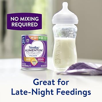 Similac Alimentum with 2'-FL HMO Hypoallergenic Infant Formula, for Food Allergies and Colic Due to Protein Sensitivity, Ready-to-Feed Baby Formula, 8-fl-oz Can, Pack of 24