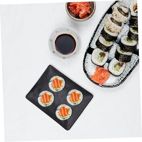 Miniatura 6 de Luxshiny Bandeja de melamina, bandeja de melamina, bandeja rectangular de decoración japandi, bandeja para servir sushi, plato de sushi para el