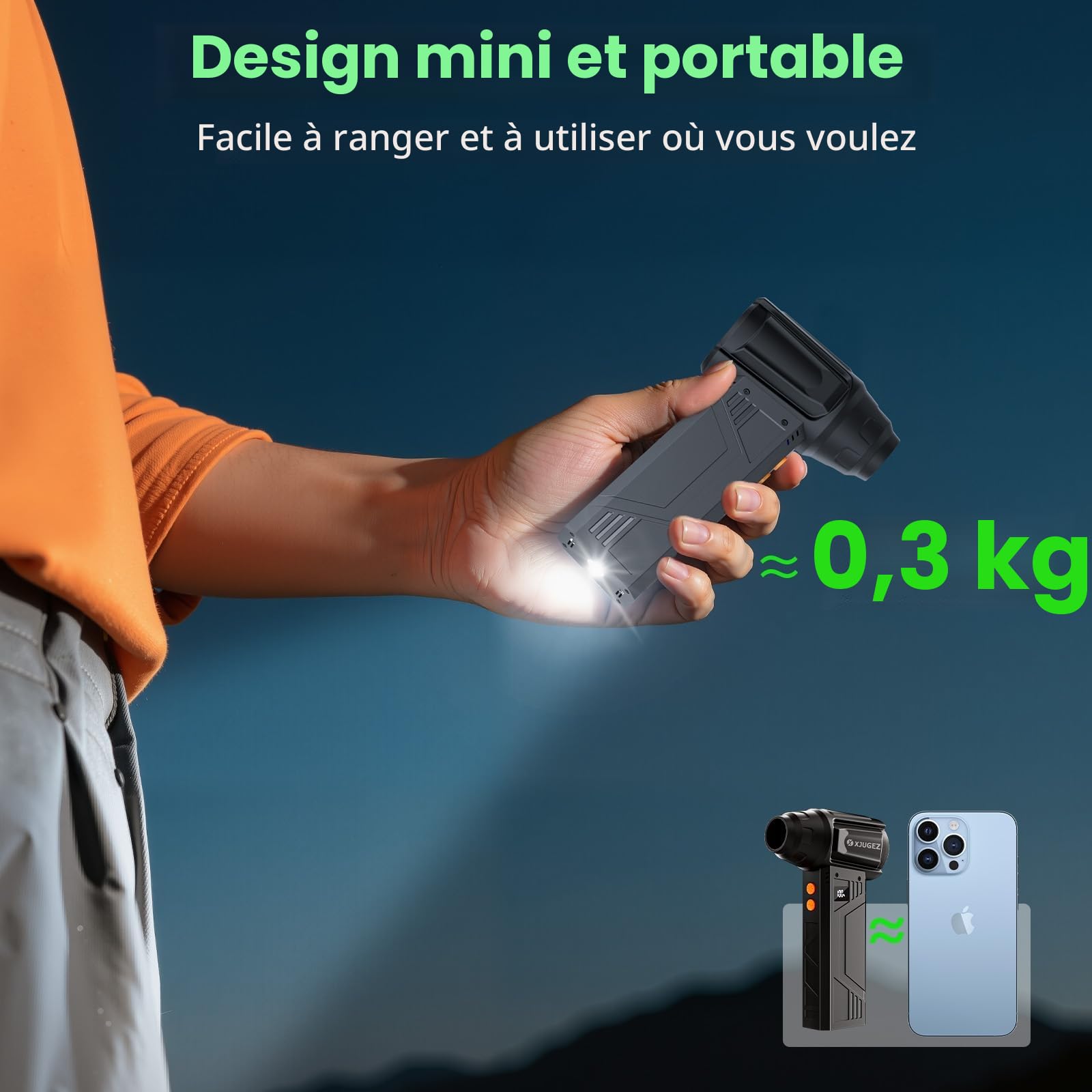 Souffleur Air Comprimé avec Lampe de Poche,180000 tr/min, Souffleur Électrique 4 -Vitesses avec Affichage avec Buses Multi-Usages pour Clavier, Extérieur,Car, Maison,Air Comprimé Nettoyage PC