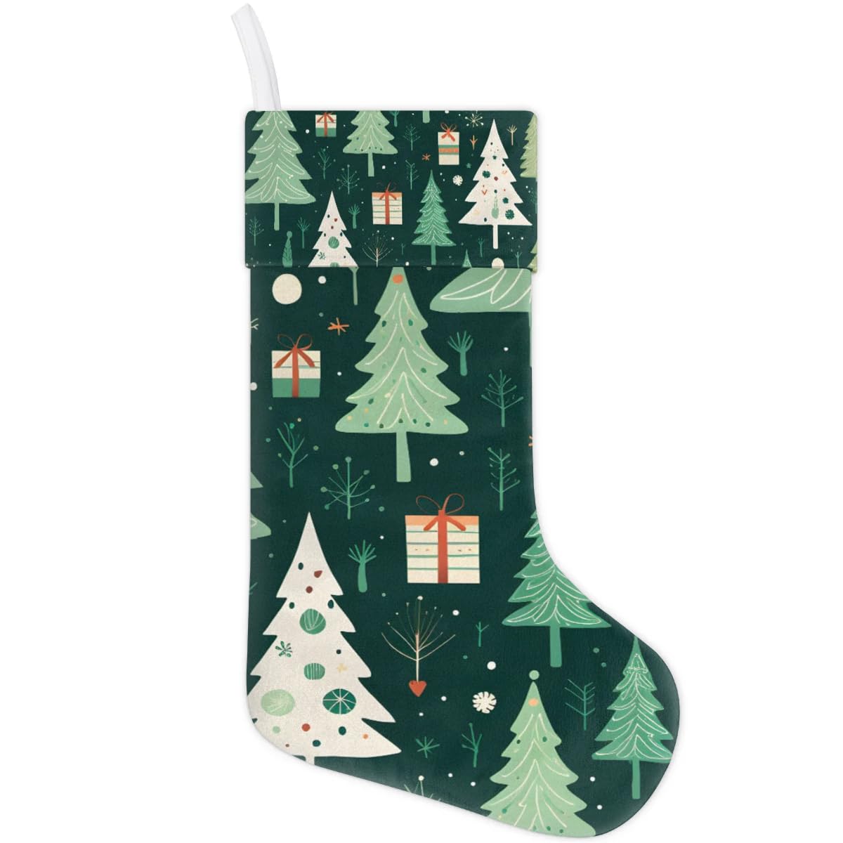 Christmas Stockings, 17.7in Xmas Tree Xmas Stocking Gift Treat Bags Christmas Tree Xmas Stocking Hanging Ornaments for Xmas Party Gift Filler Fireplace Christmas Tree Decoration