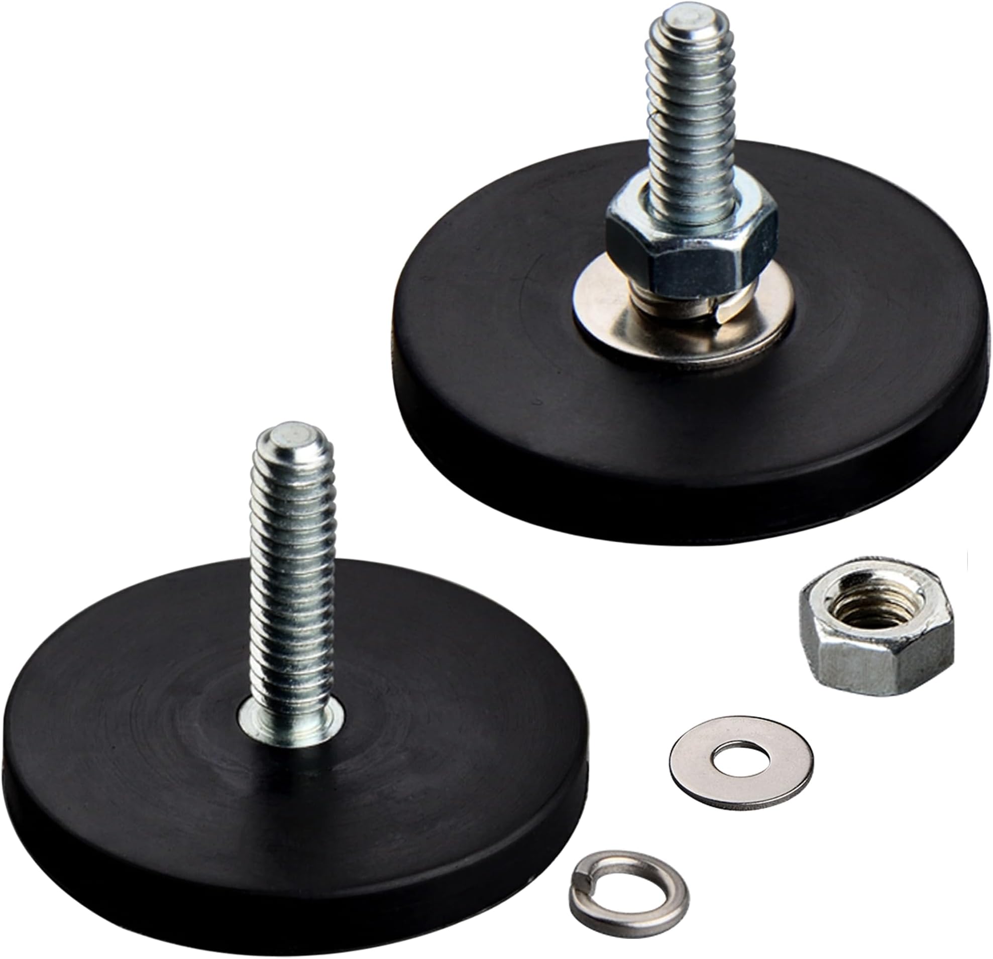 MUTUACTOR 24lbs 4PCS Anti-Slip Neodymium Rubber Coated Magnet with 1/4-20 Male Threaded