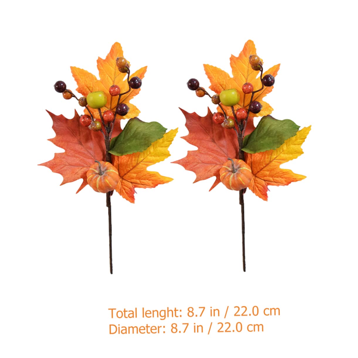 10 STK Faux-ahorn-kürbis Halloween Party Künstlicher Kürbiszweig Künstlicher Zweigstiel Ahornblatt-Bouquet Herbstliche Kunstpflanze Herbstdeko Seidenblume Requisiten Rote