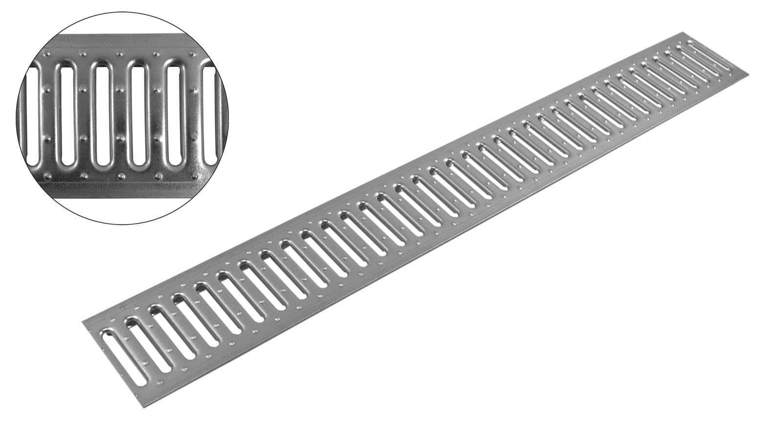 ACO Grille métallique 1 m en acier galvanisé Grille de rechange Caniveau de drainage