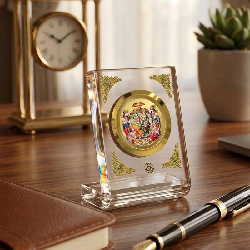 Image of DIVINITI 24K Gold Plated Religious Car Dashboard Frame | Premium God Idol Frame for Car, Home Mandir & Office Table | Spiritual Gift, Decorative Showpiece