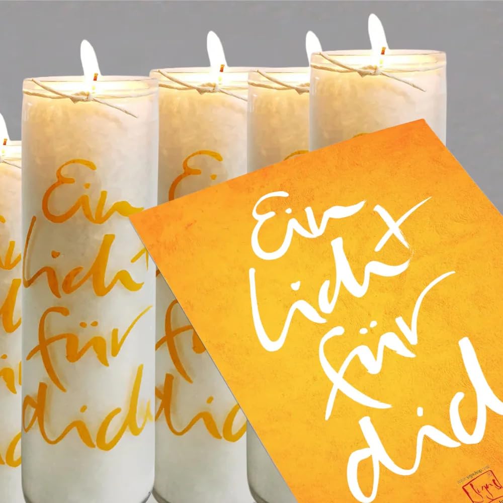 12 SignKerzen + 12 Karten "Ein Licht für dich"