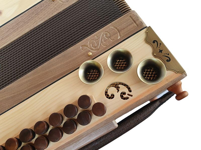 Steirische Harmonika Basstrichter 12 Stück – 33 mm aus Altmessing – Ersatztrichter für Bässe bei Harmonika & Akkordeon – langlebig, klangstark & passgenau – ideal für Reparatur & Instrumentenbau