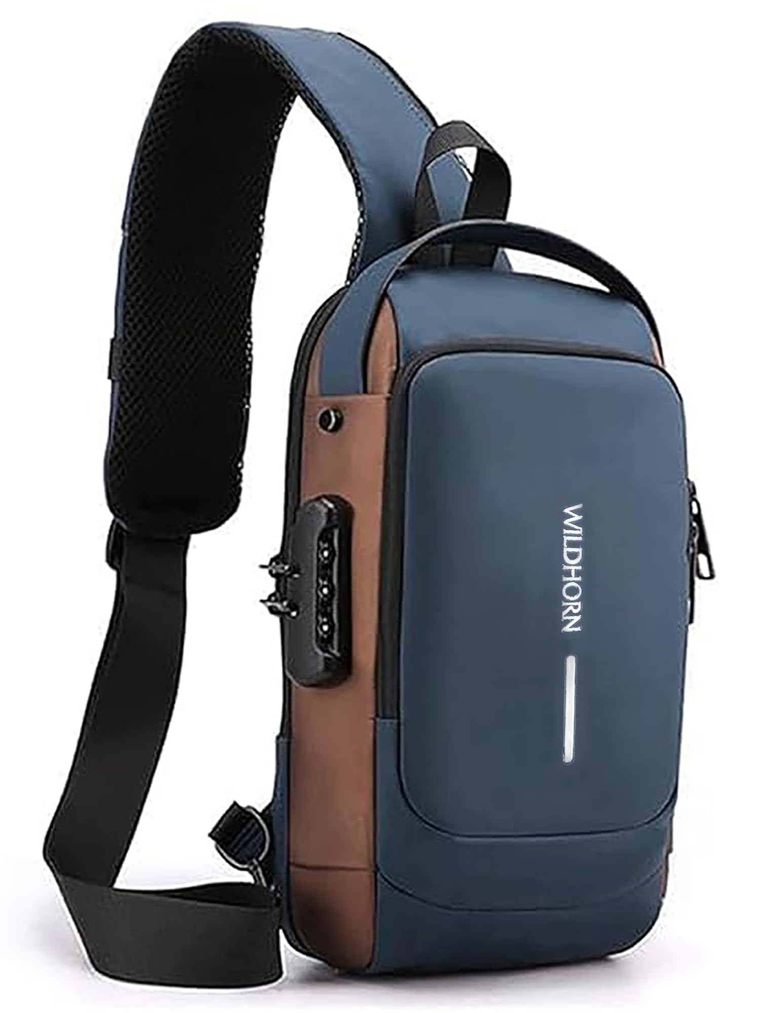 WildHorn AeroShield Waterproof Anti-Theft Sling Bag for Men & Women | Crossbody Chest Shoulder Bag with USB Charging Port | Lightweight, Travel & Daily Use | Adjustable Strap
