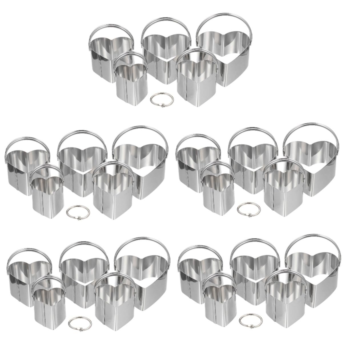TOPBATHY 5 Sätze Ausstechformen Herz-cookie-form Donut-ausstecher Obst Tortenring Plätzchengebäckform Liebe Keksausstecher Käseformen Blumenkeks Cookie-diy-tools Stempel Rostfreier Stahl