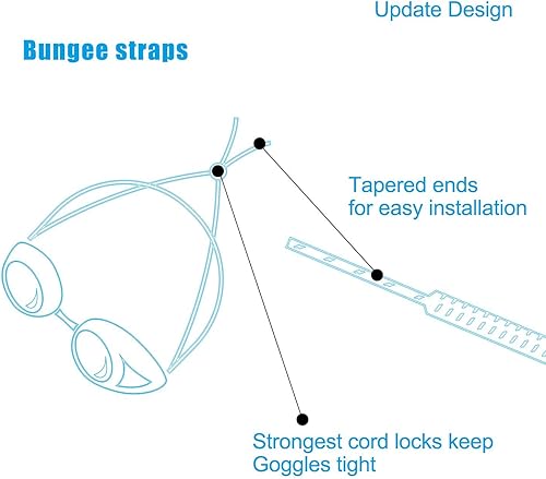 Miniatura 7 de Juego de 4 correas elásticas para gafas, correas de natación de extremo cónico para gafas de natación