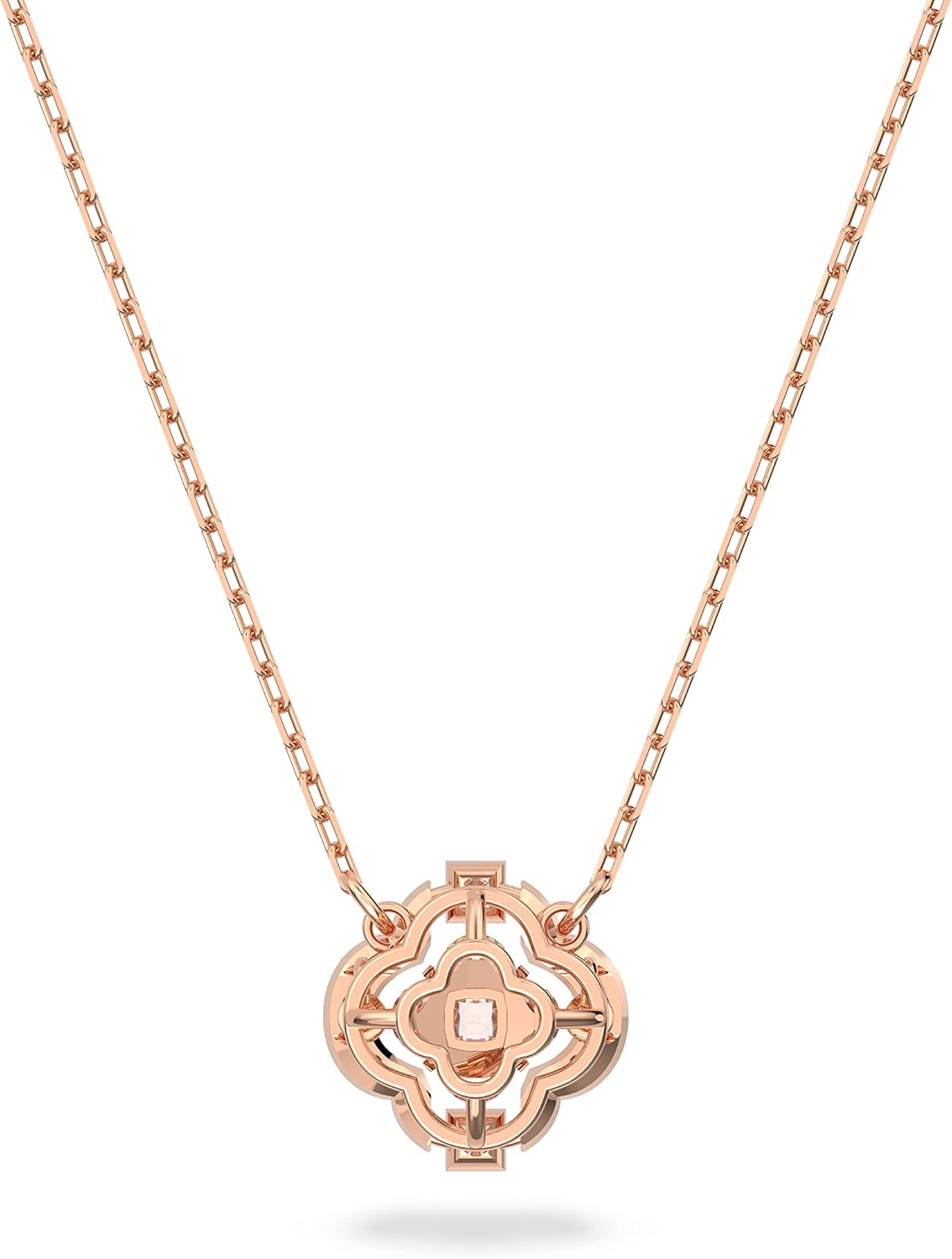 Swarovski Sparkling Dance necklace, White, Rose gold-tone plated