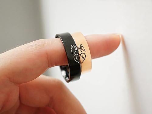 Miniatura 2 de Pinky Promise Couple Ring, Matching Initial Couple Ring Set, Custom Engraved Engagement Jewelry