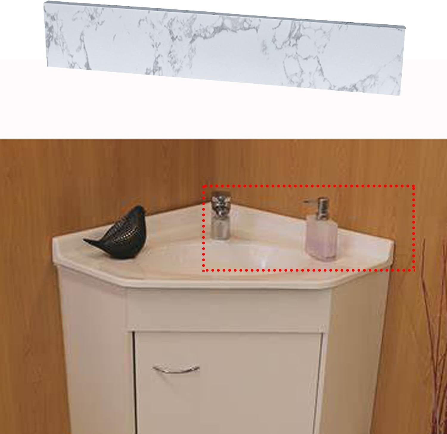 Runboll 22-Inch Bathroom Side Splash Artificial Marble Stone Vanity Top Side Backsplash