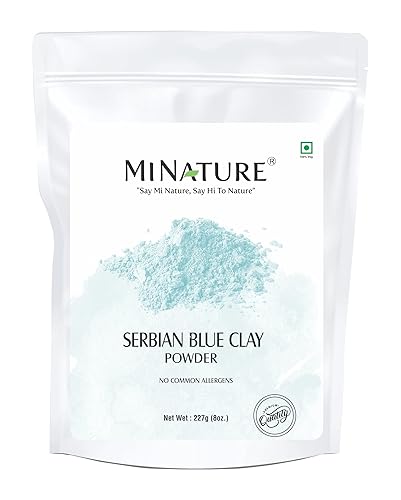 Polvo de arcilla azul serbiocámbrico por mi nature  227g (8 oz)  Arcilla azul  Arcilla más antigua  Mascarillas faciales, exfoliante facial y
