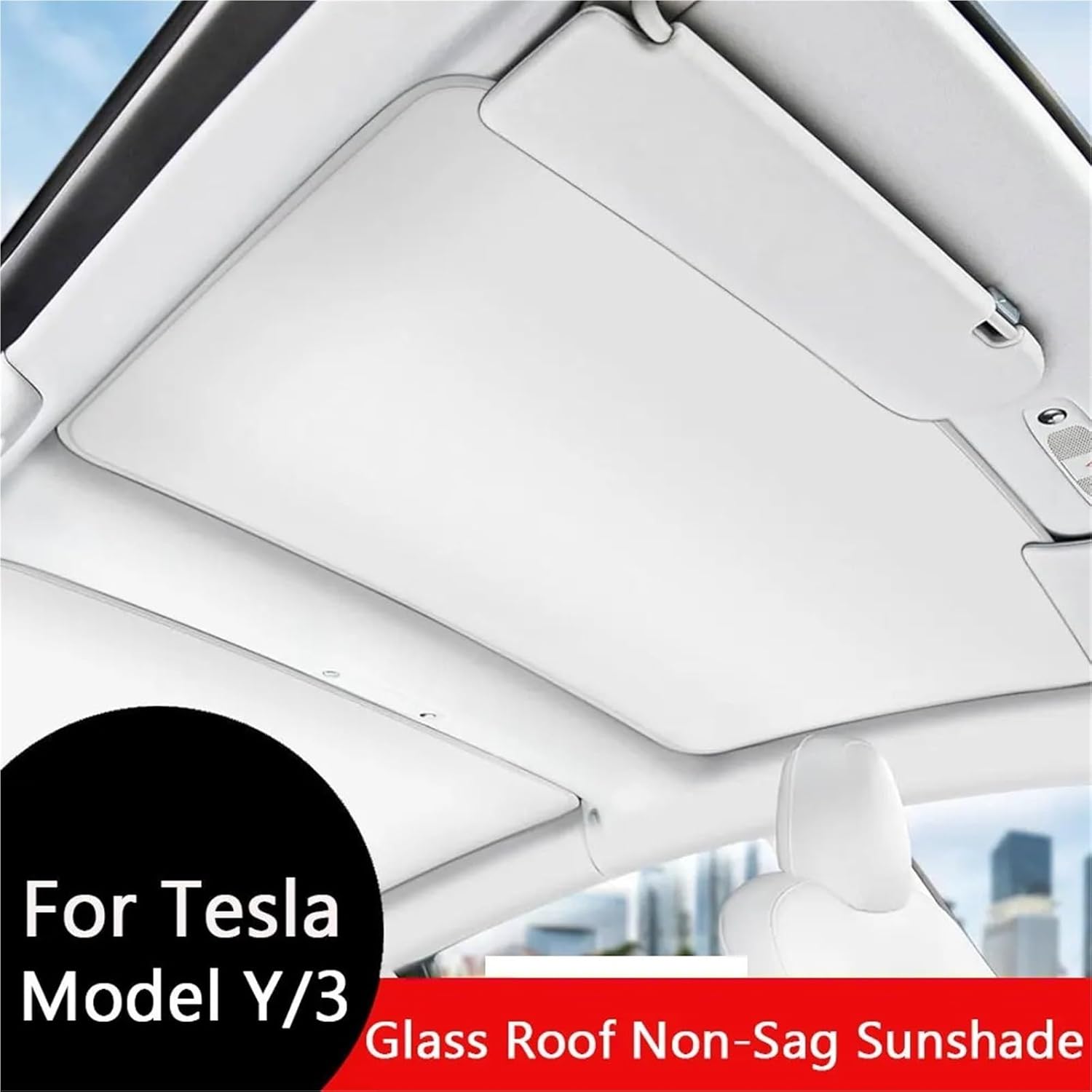for Tesla Model 3 2017-2023 Sunshade Sunroof Ice Cloth Buckle Sun Shades Glass Roof Front Rear Skylight(M3 Blue 2017-2023)