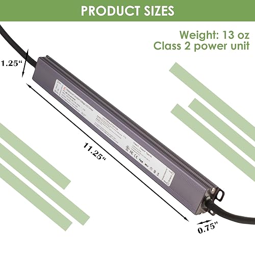 Miniatura 2 de Fuente de alimentación de luz LED impermeable de 24 V 60 W con certificación UL clase 2 100-277 V CA a CC para módulos de tira de luz LED
