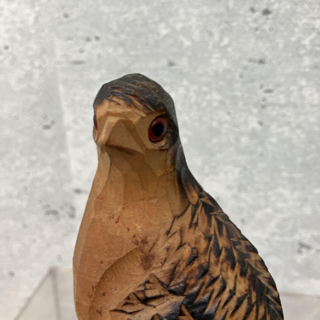 Amazon.co.jp: 黒部峡谷 一刀彫 白樺 雷鳥 置物 鳥 オブジェ