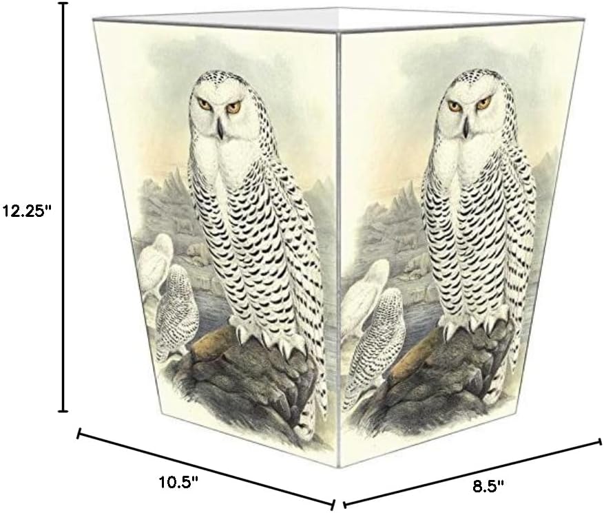 Marye-Kelley WB8427-Snowy Owl Wastepaper Basket