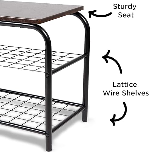 Miniatura 4 de Milliard Perchero Hall Tree con banco (negro)