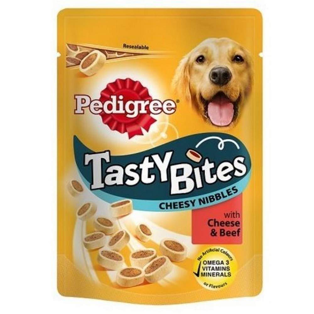 PET-96817 Pedigree Tasty Bites Cheesy Nibbles with Cheese & Beef (140g) 8 Pack