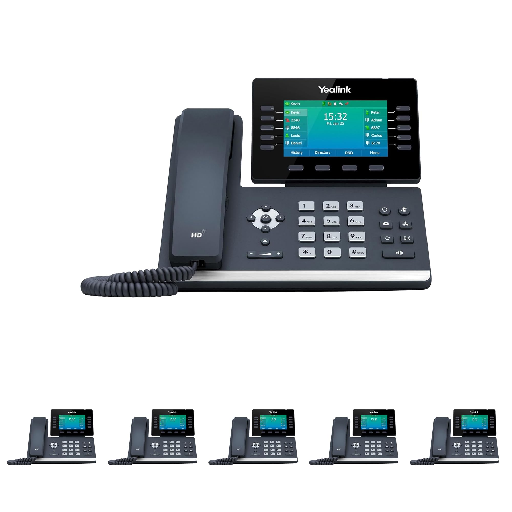 Business Phone System 'Mission Machines' Y300C: Includes Yealink T54W Phones + 'Mission Machines' Cloud Server + Free 3-Months of 'Mission Machines' Cloud Phone Service (6 Phone Bundle)