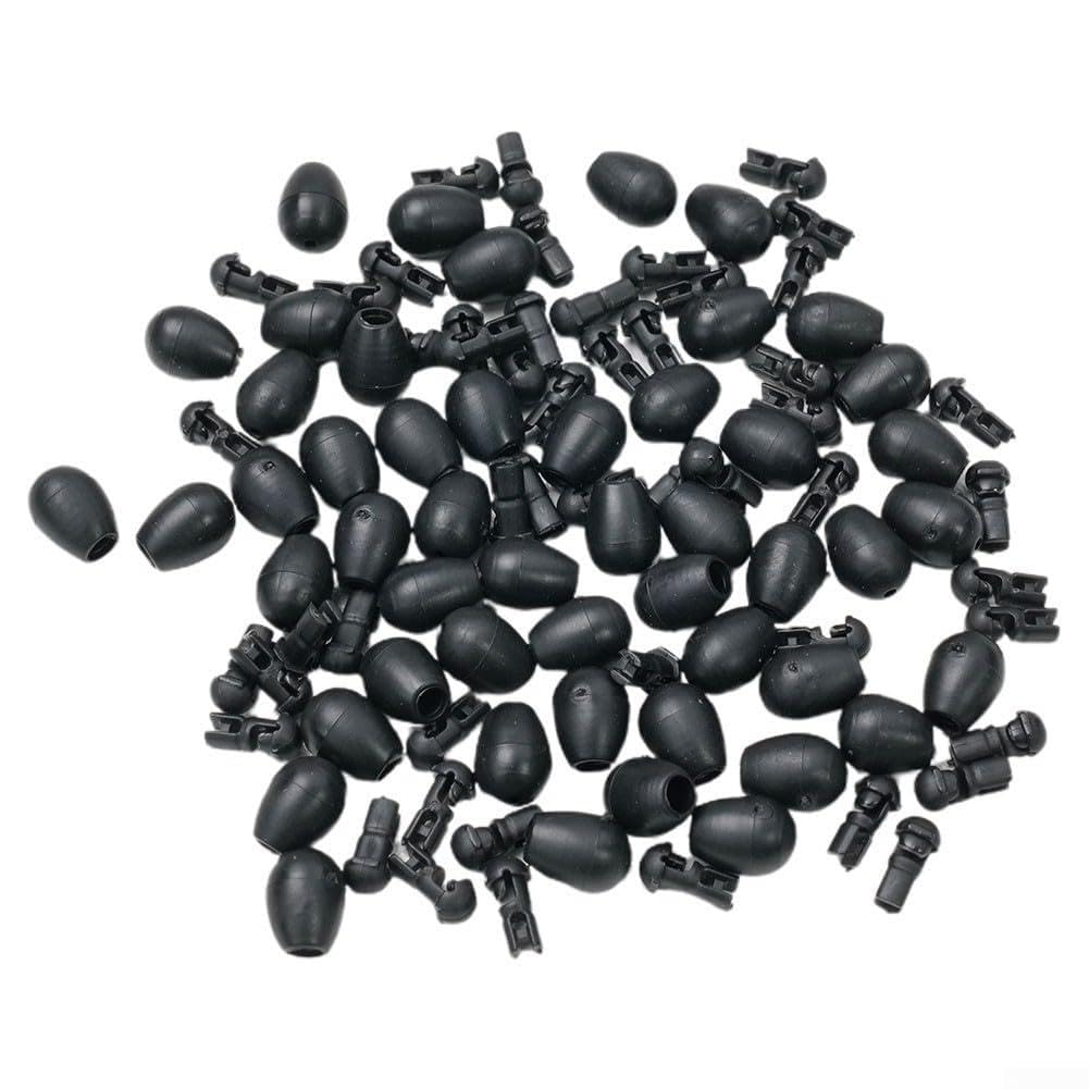 HaloModora Quick Change Beads for Feeder Fishing, Shock Absorbing Bead for Carp Rigs, Easy Swap Design, ABS Nylon Material(S Black 50pcs)