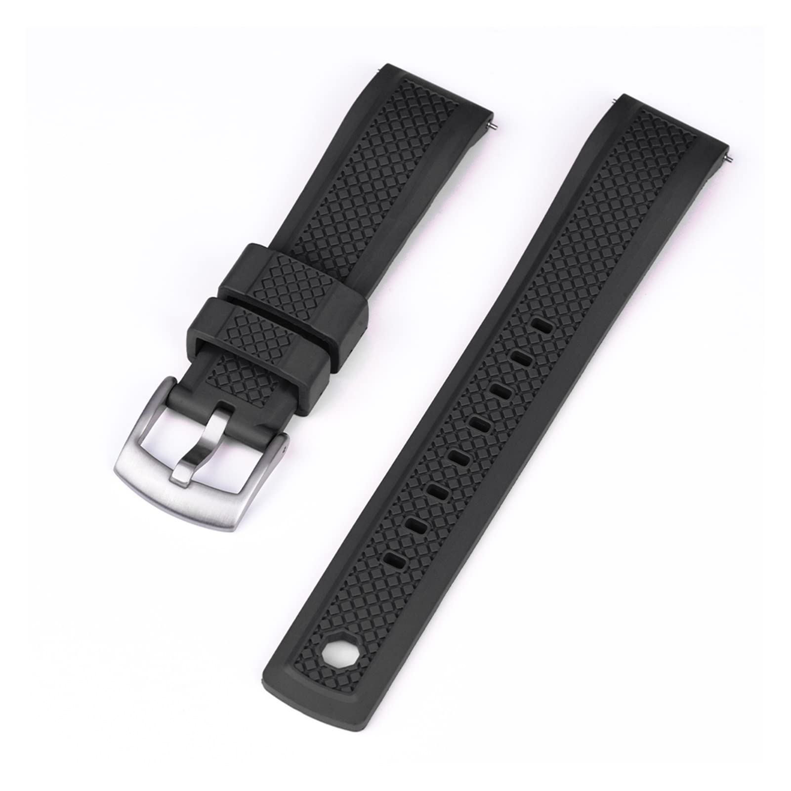 Uhrenarmband， Gummi Uhr Band Quick Release Strap Slide Keeper Gummi Riemen Wasserdicht Tauchen