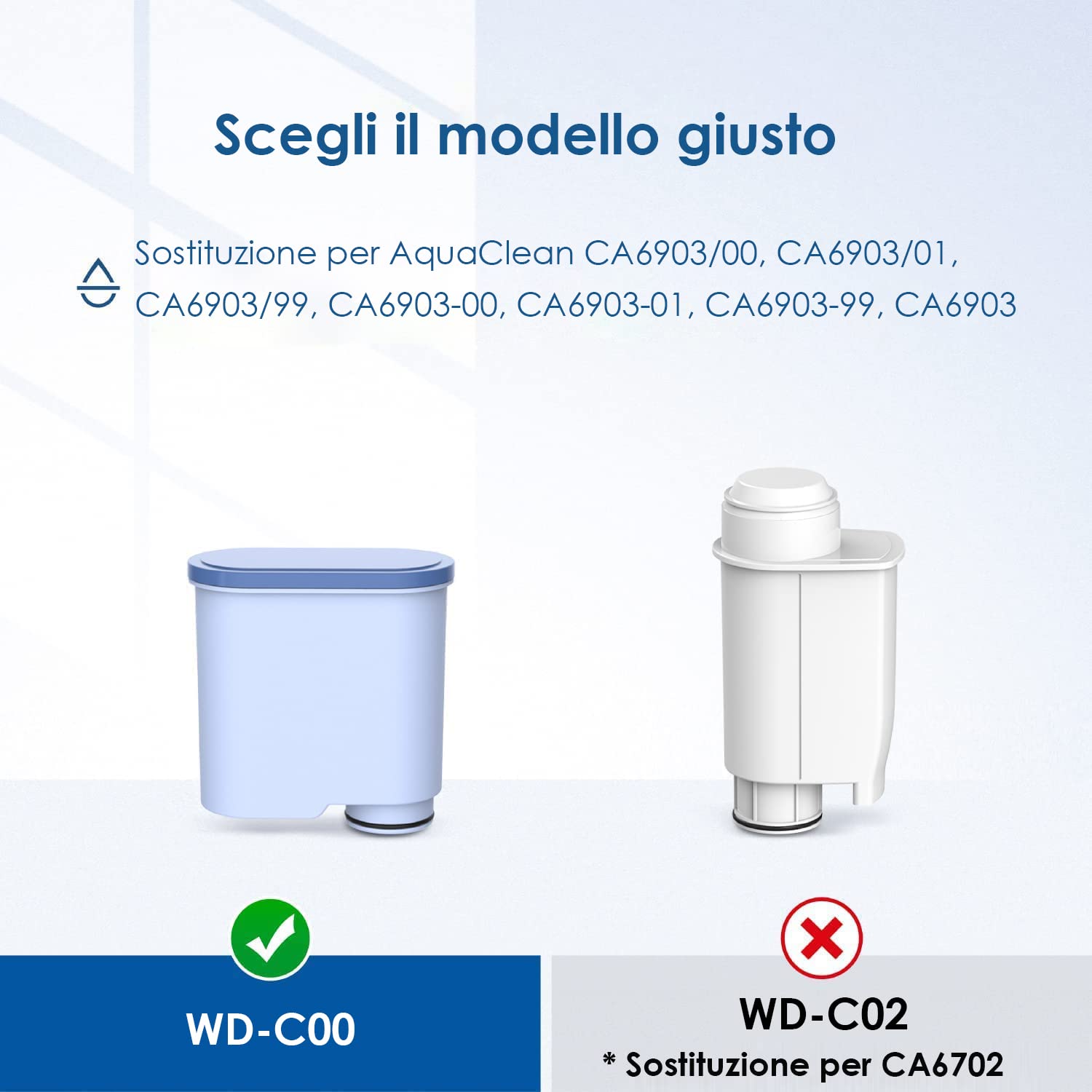 Waterdrop Filtro dell'Acqua di Ricambio Compatibile con Philips® AquaClean® CA6903/10 CA6903/22 CA6903 Filtro Anticalcare, Riduce il Contenuto di Calcare (4)