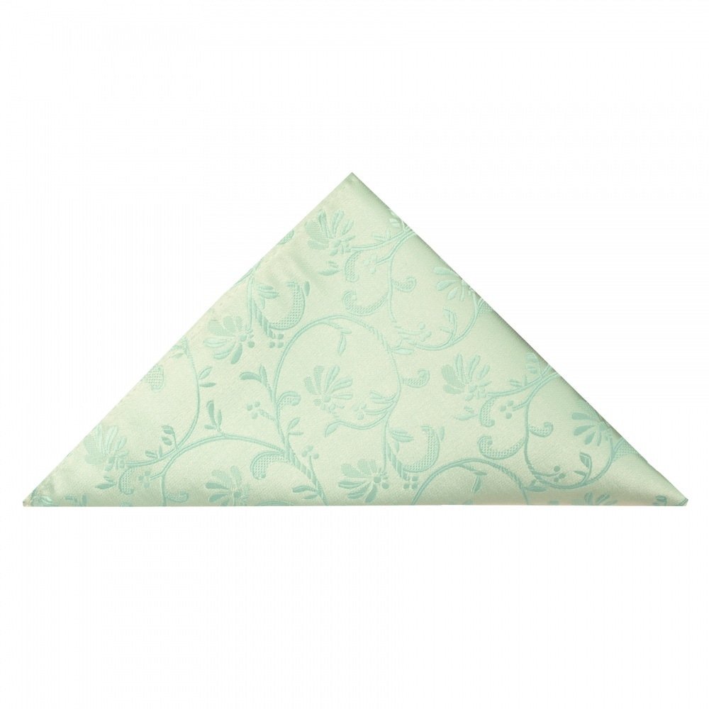 Ties R Us Men's Green Mint Floral Pocket Square
