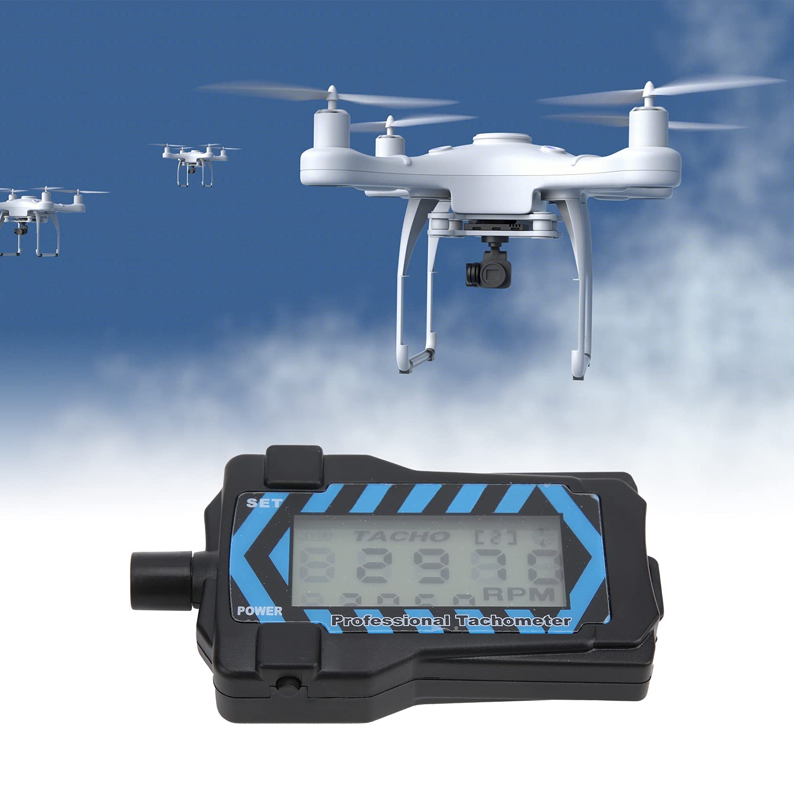 Draagbare Propellersnelheidstester met Draagkoord, LED-display Handheld- toerenteller voor RC Drone, Geschikt voor RC-vliegtuig, Duurzaam Materiaal