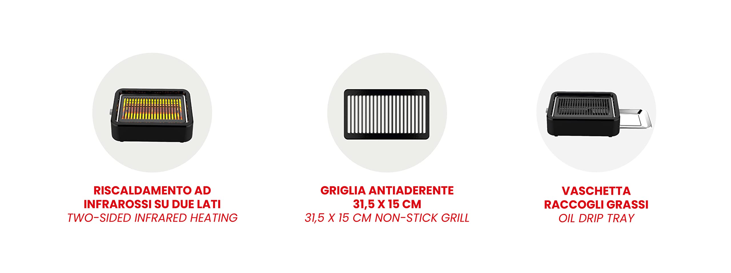 ARDES ARGRILL01 Barbacoa eléctrica sin humo, barbacoa sin humo con calentamiento por infrarrojos 1100 W, barbacoa eléctrica portátil de balcón para interior o exterior con parrilla extraíble