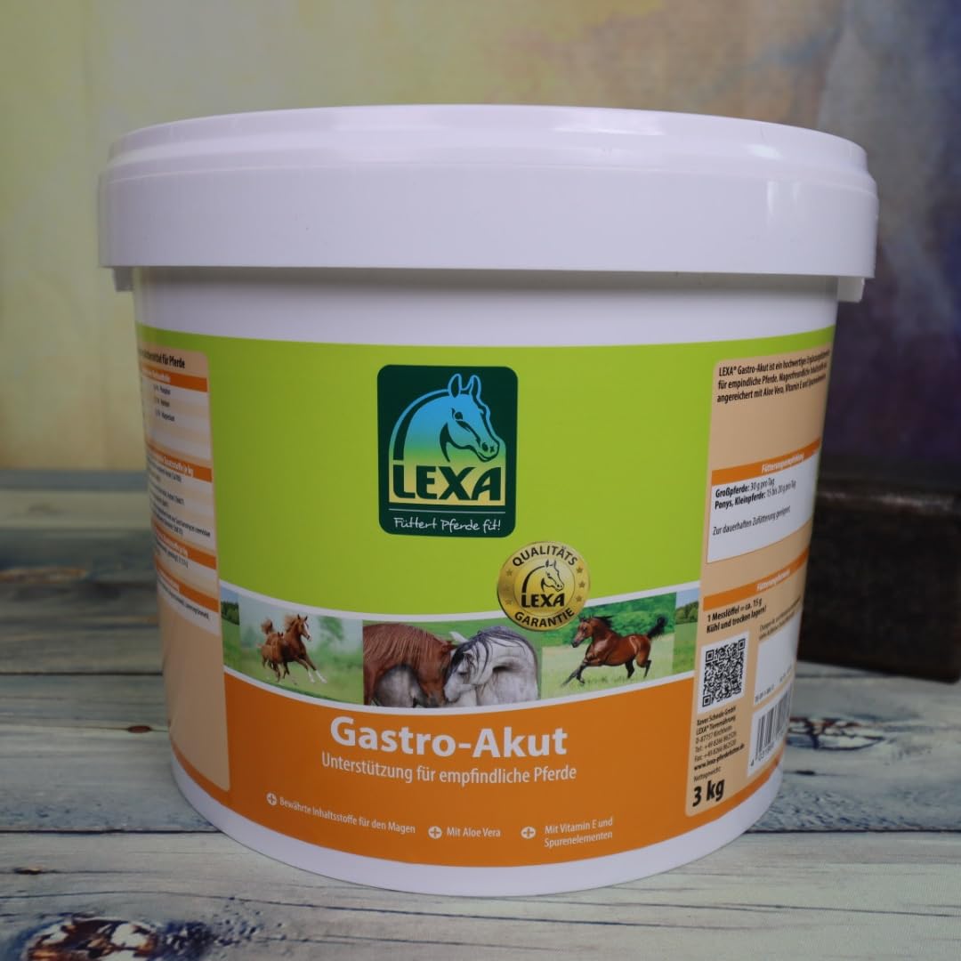 Lexa Gastro Akut 3 kg - Complemento alimenticio de alta calidad para caballos sensibles al estómago