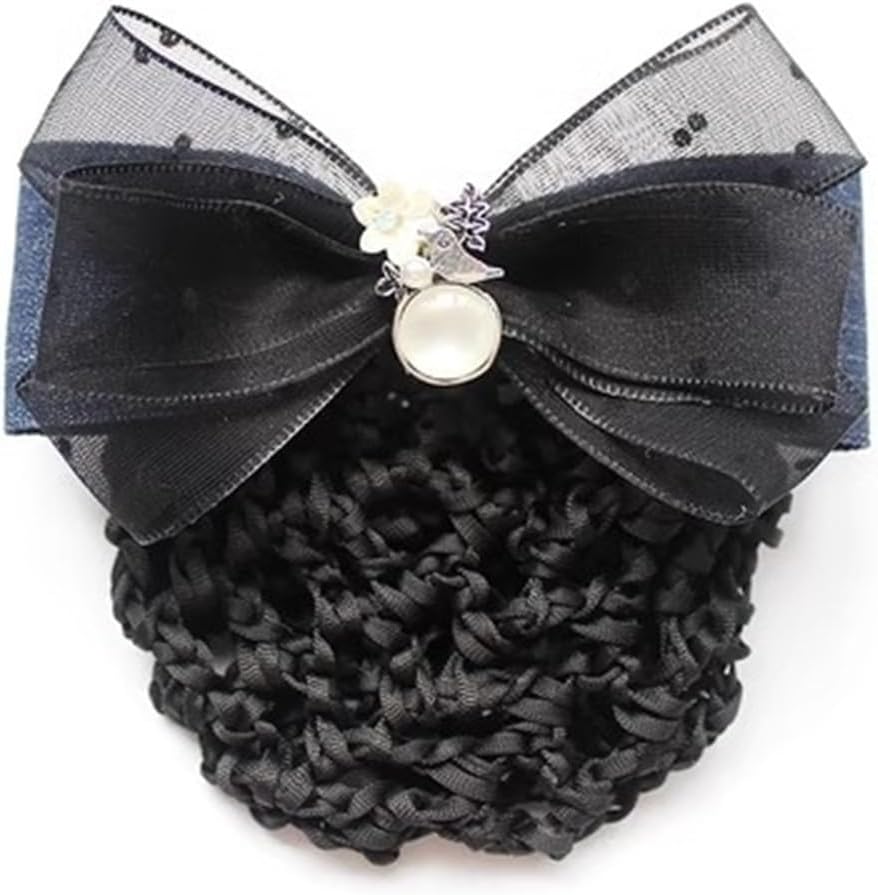 女性用蝶結びヘアネット女性用ワークプレートヘアネットナースバンクフライトヘアクリップ女性用バンネット(カラー3、スタイル1)