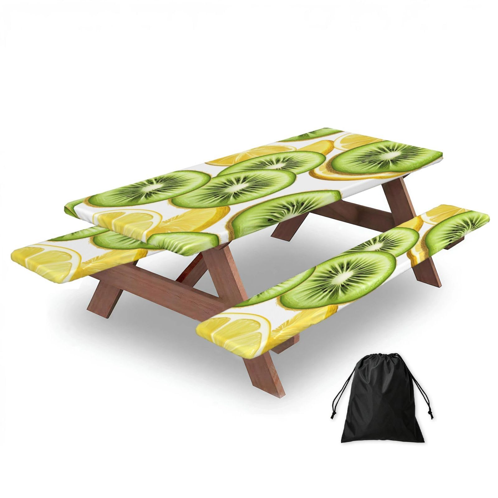 Mantel de picnic con fundas para mesa de 6 pies rectangular lavable ideal para camping y jardin