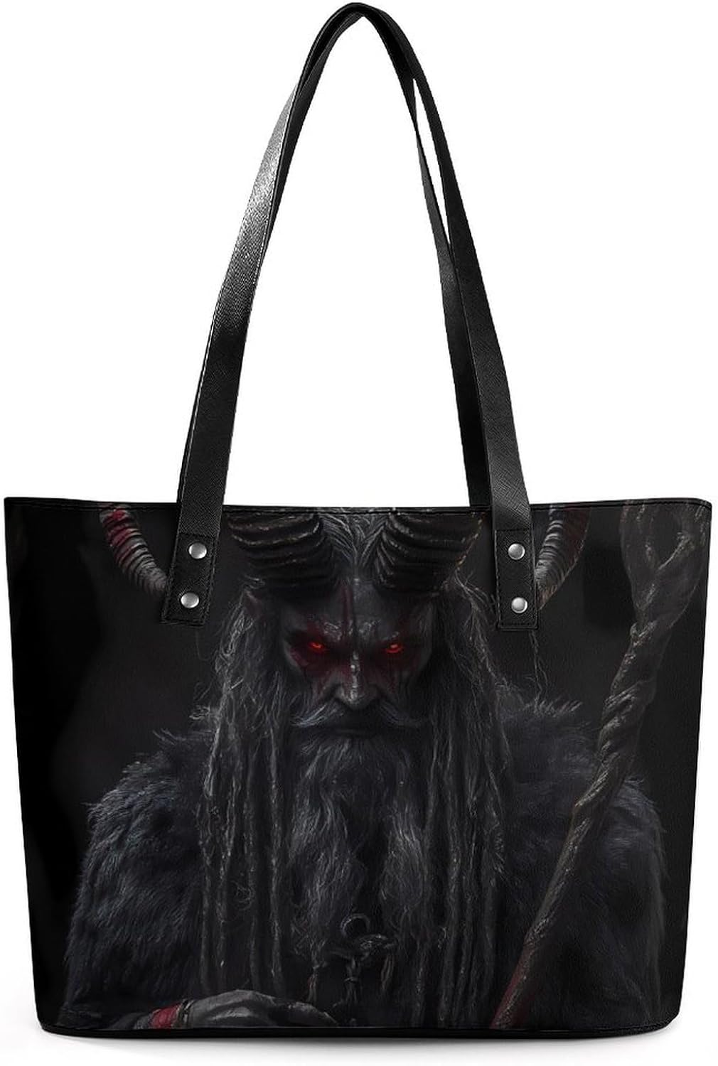 Devil Krampus Women's Tote Leather Handbag Shoulder Bag Purse for Shopping Travel
