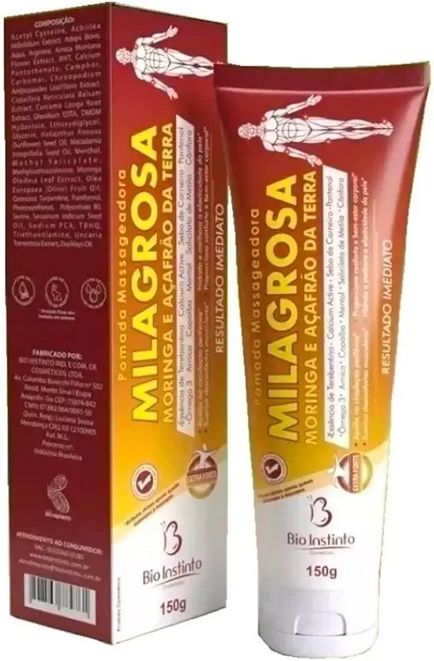 Pomada Milagrosa Com Moringa e Açafrão da Terra 150g