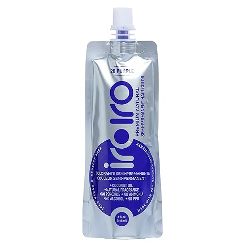 IROIRO Color de cabello semipermanente natural prémium 20, morado (4 onzas)