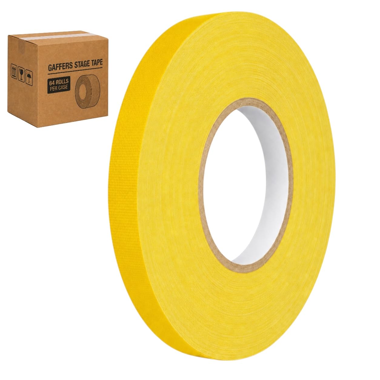 GGR Supplies CGT-80 Gaffers Stage Tape, Yellow, 3/4 in x 60 yd, 64-Pack