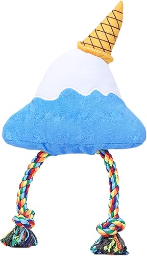 Miniatura 2 de HugSmart Pet  Fuji Ice Cream  Juguete chirriante de peluche para perros pequeños y medianos  Bonitos juguetes interactivos para perros con cuerdas
