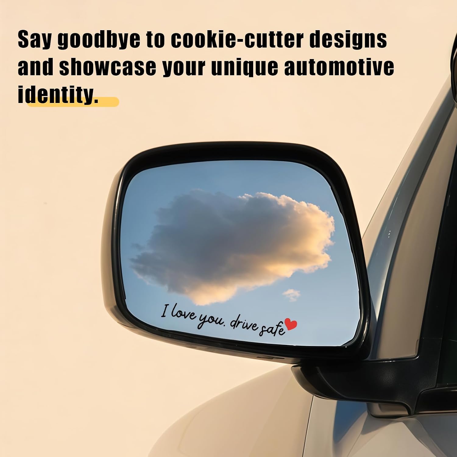 3 PCS I Love You Drive Safe Mirror Sticker, Waterproof Vinyl Decals, Christian Car Accessories for Women, Cute Rear View Mirror Sticker for Auto Decor Fits Most Vehicles (Black1) image 3