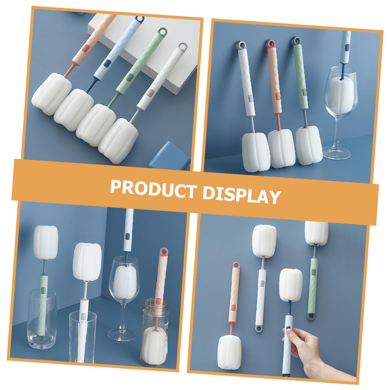 FRCOLOR 20stücke Teiliges Flaschenbürsten Abnehmbare Reinigungsschwämme Für Flaschen Tassen Und Thermobecher Ergonomisches Design Mit Aufhängeloch Für Gründliche Reinigung Ohne
