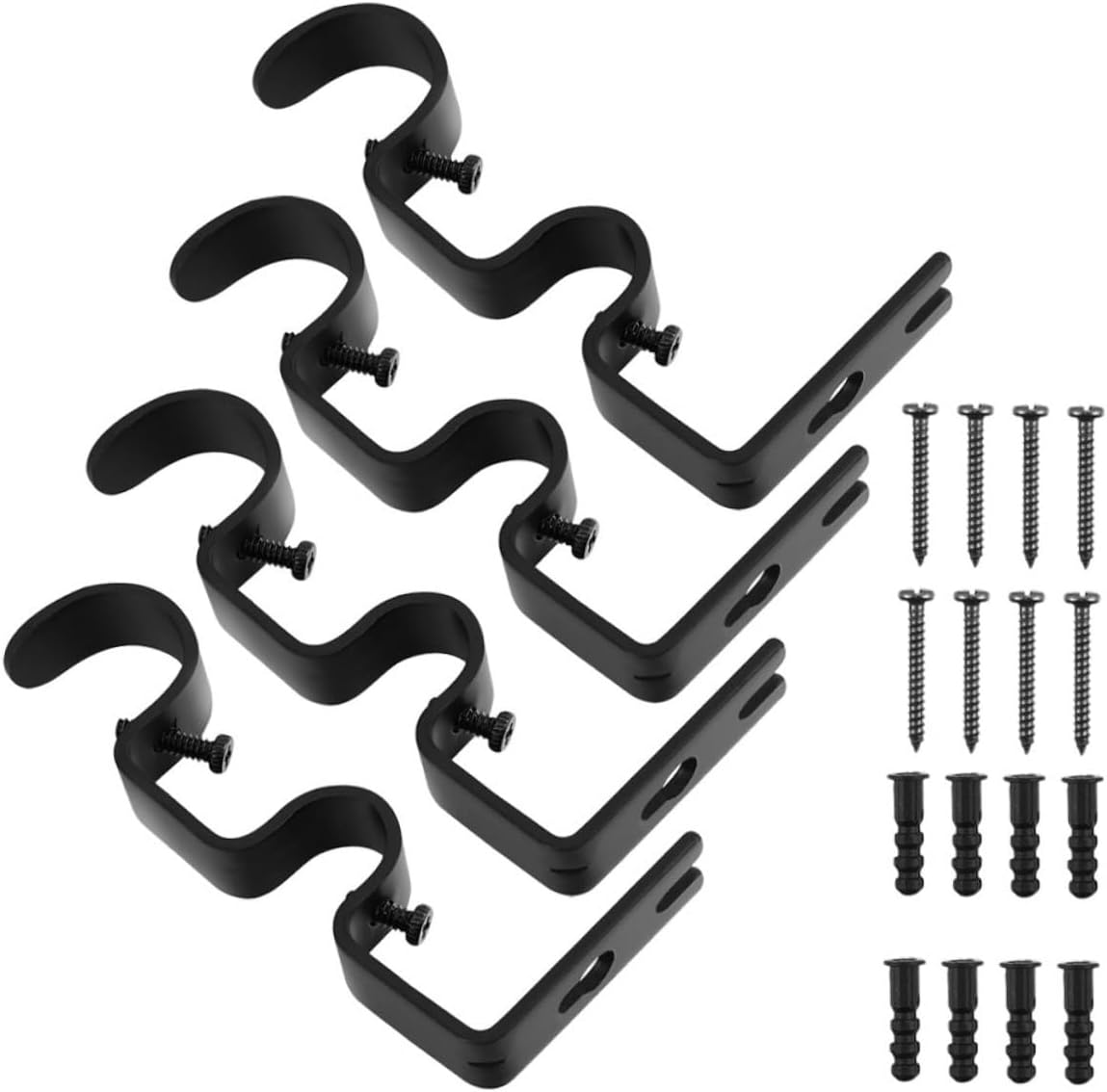 4pcs Extendable Curtain Rod Brackets for Wall Strong Brackets for Window Rods Easy Install