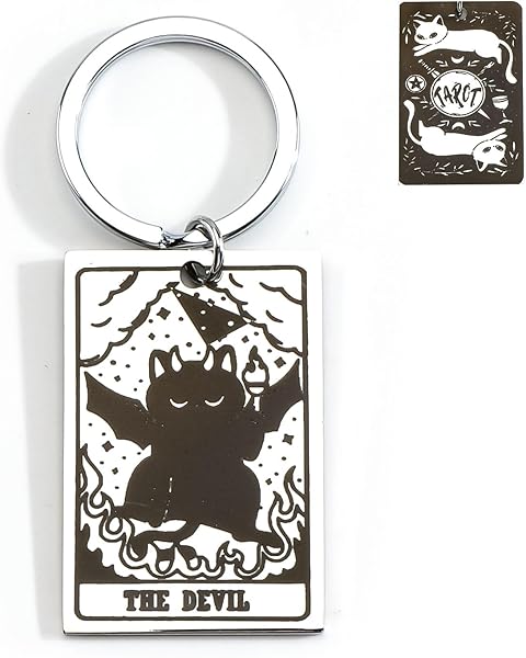 Tarot Keychain Cat Keychain Cat Gifts for Women Men Tarot Card Gifts for Birthday C...