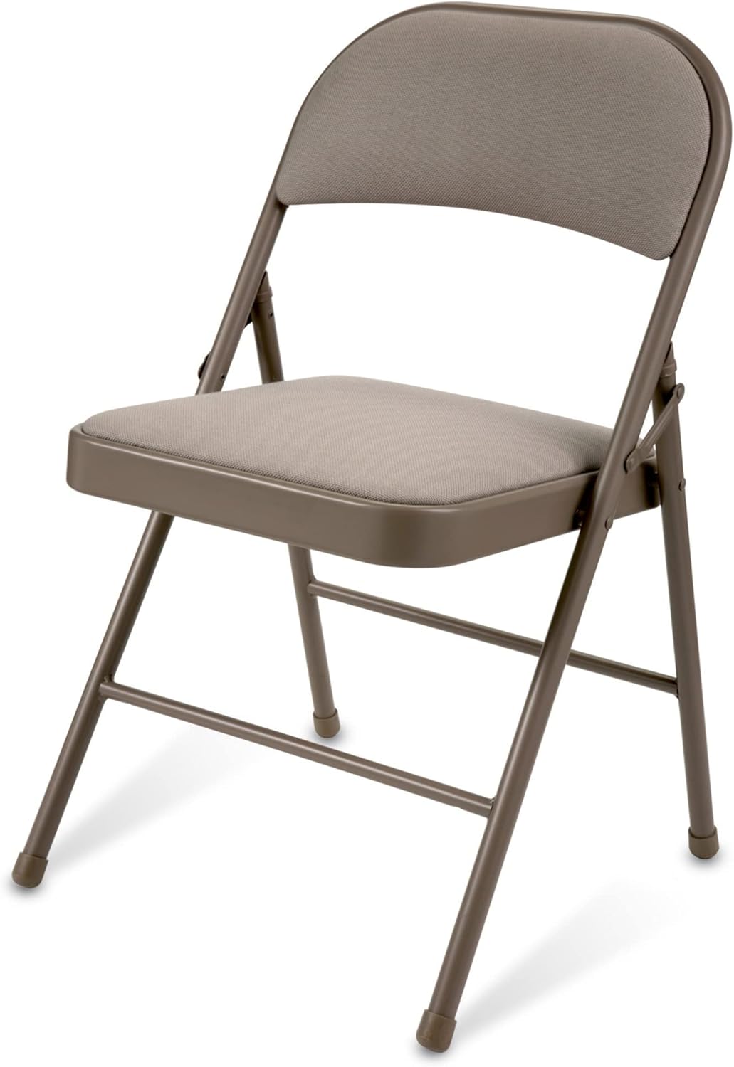 Realspace® Upholstered Padded Folding Chair, Tan