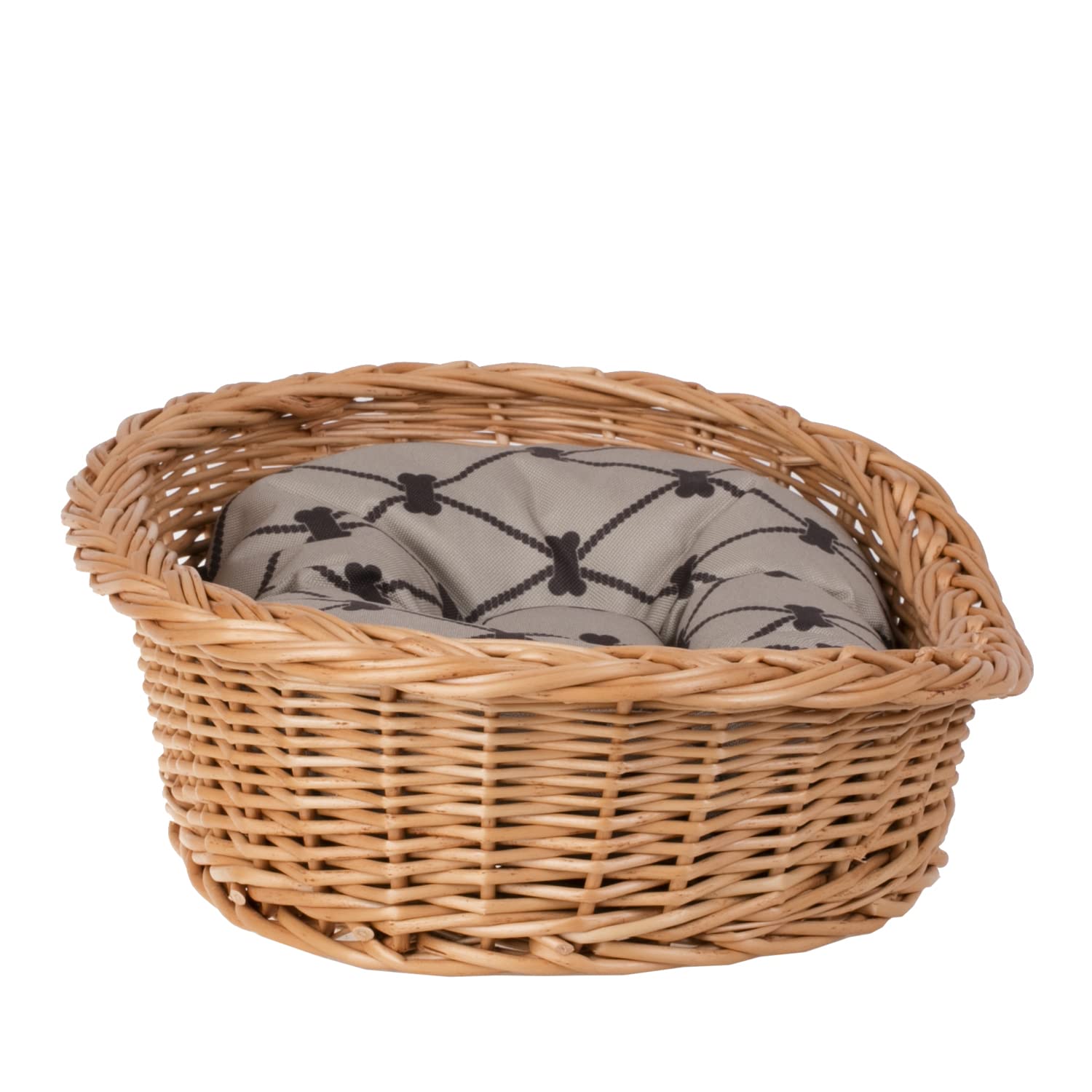 Cestino per cani in vimini di colore naturale, cestino per animali domestici (beige, 95 x 72 H27)