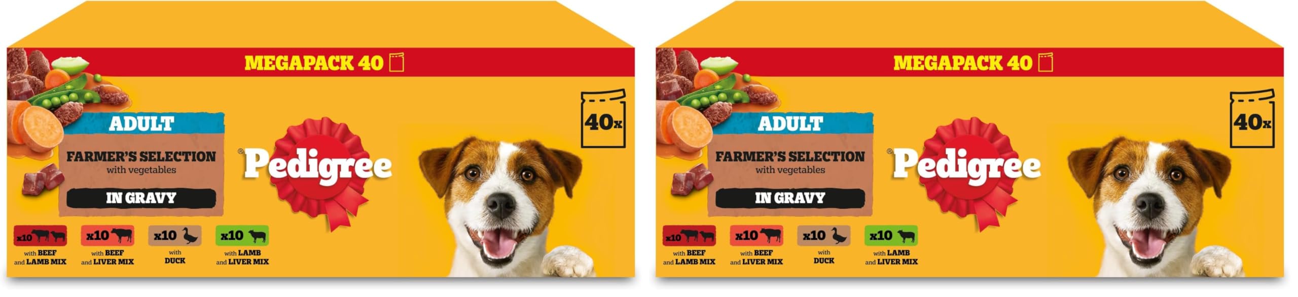 Pedigree Mixed Selection in Gravy 40 Pouches, Adult Wet Dog Food, Megapack (40 x 100 g) — view 29