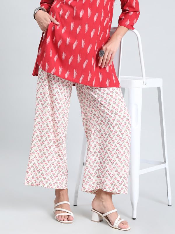 Image of GO COLORS Soft Viscose Printed Palazzo Full Length for Women| Breathable, Mid Rise