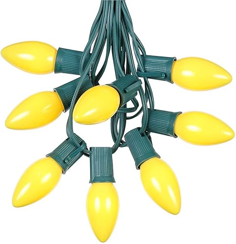 Miniatura 7 de Juego de luces de Navidad de cerámica roja C9 de 25 pies - Cadena de luces de Navidad para exteriores - Bombillas de Navidad opacas - Cadena de