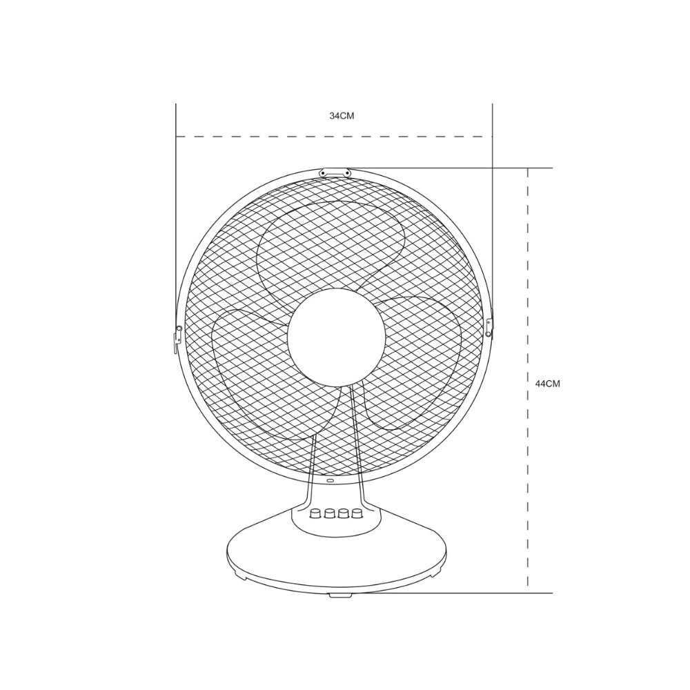 wonderlamp - Ventilador de sobremesa Nivo, 3 velocidades, 35W, Cabezal oscilante, Ventilador de mesa para Oficinas, escritorios, espacios pequeños — view 5