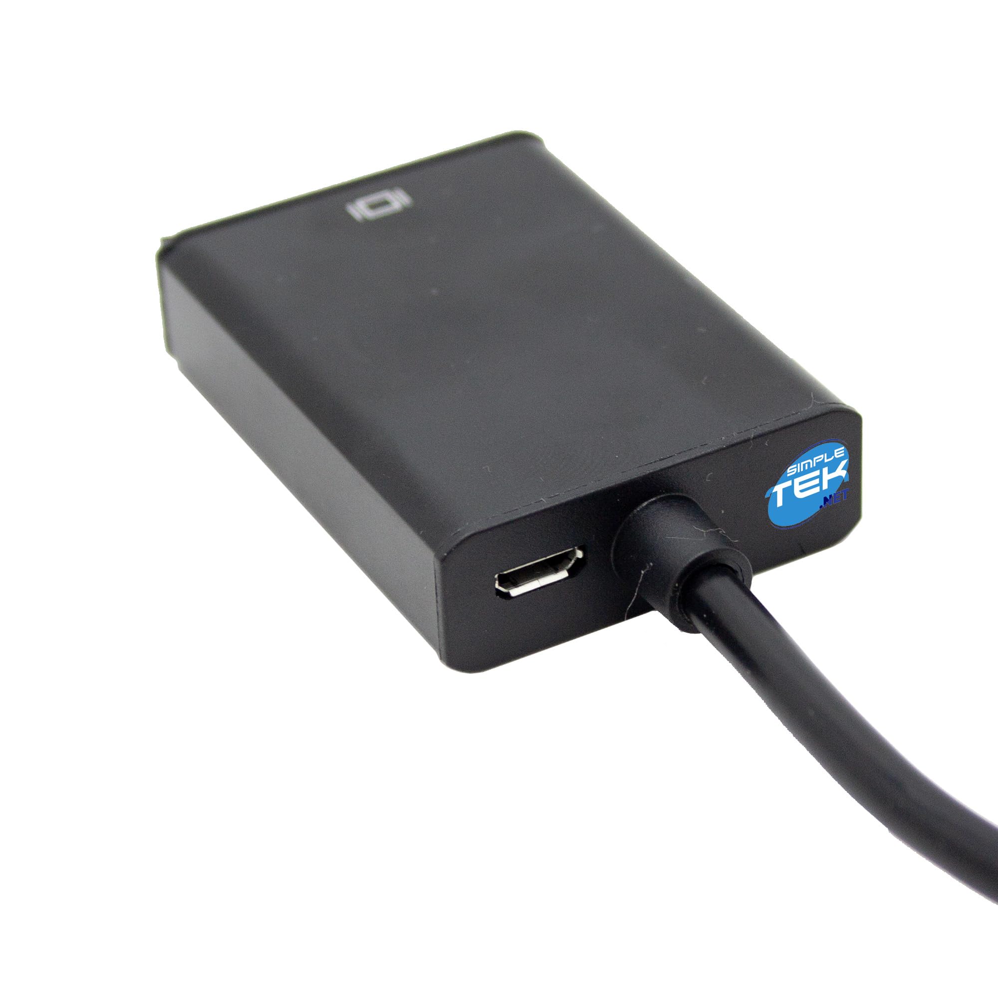 SIMPLETEK - Adattatore Audio/Video da VGA maschio a HDMI femmina, jack audio 3,5mm, alimentazione con cavo USB incluso